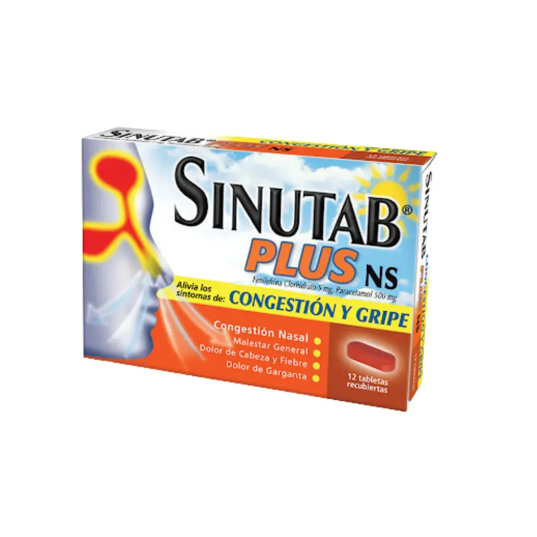 SinuTabletas Plus Ns Acetaminofen + Fenilefrina X 12 Tabletas