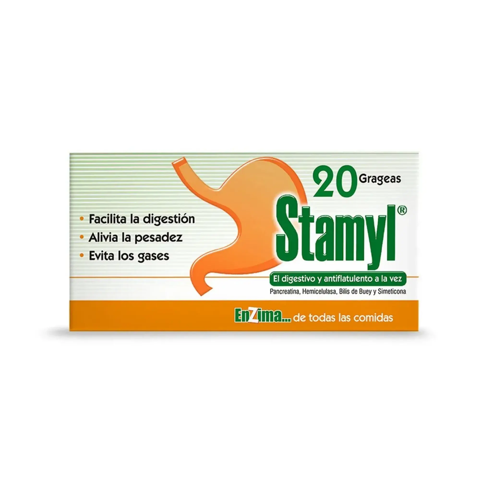 Stamyl Pancreat + Hemicelul + Bilis D Buey + Simetico X 20 Tabletas
