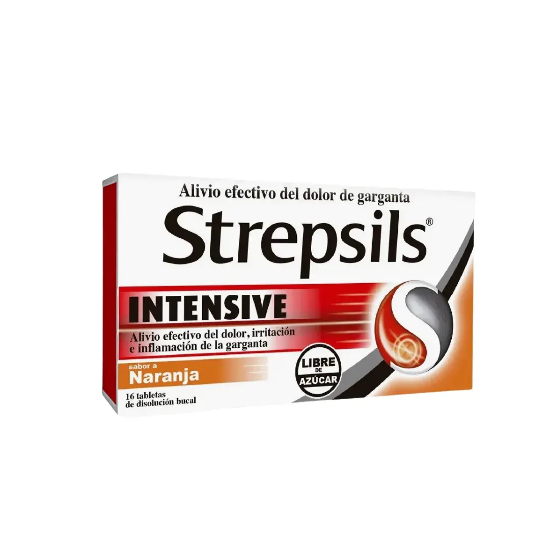 Strepsils Intensive Naranja Sin Azucar X 16 Tabletas