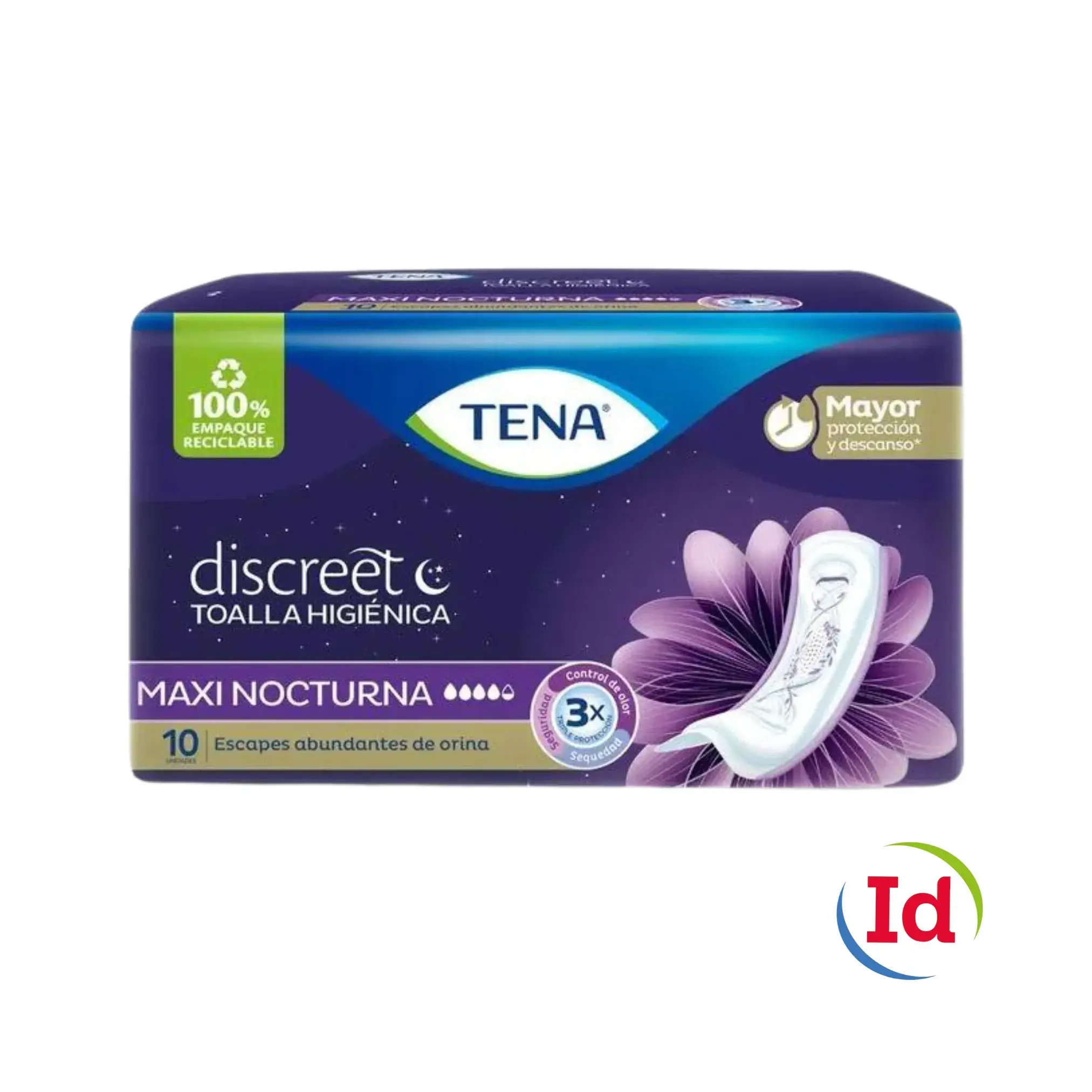 Toalla Higienica TENA Discreet Maxi Night X 10 Unidades