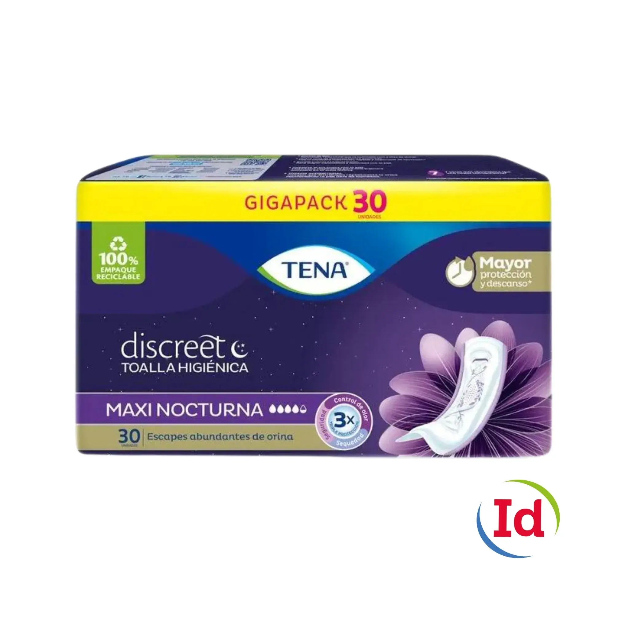 Toalla Higienica TENA Discreet Maxi Night X 30 Unidades