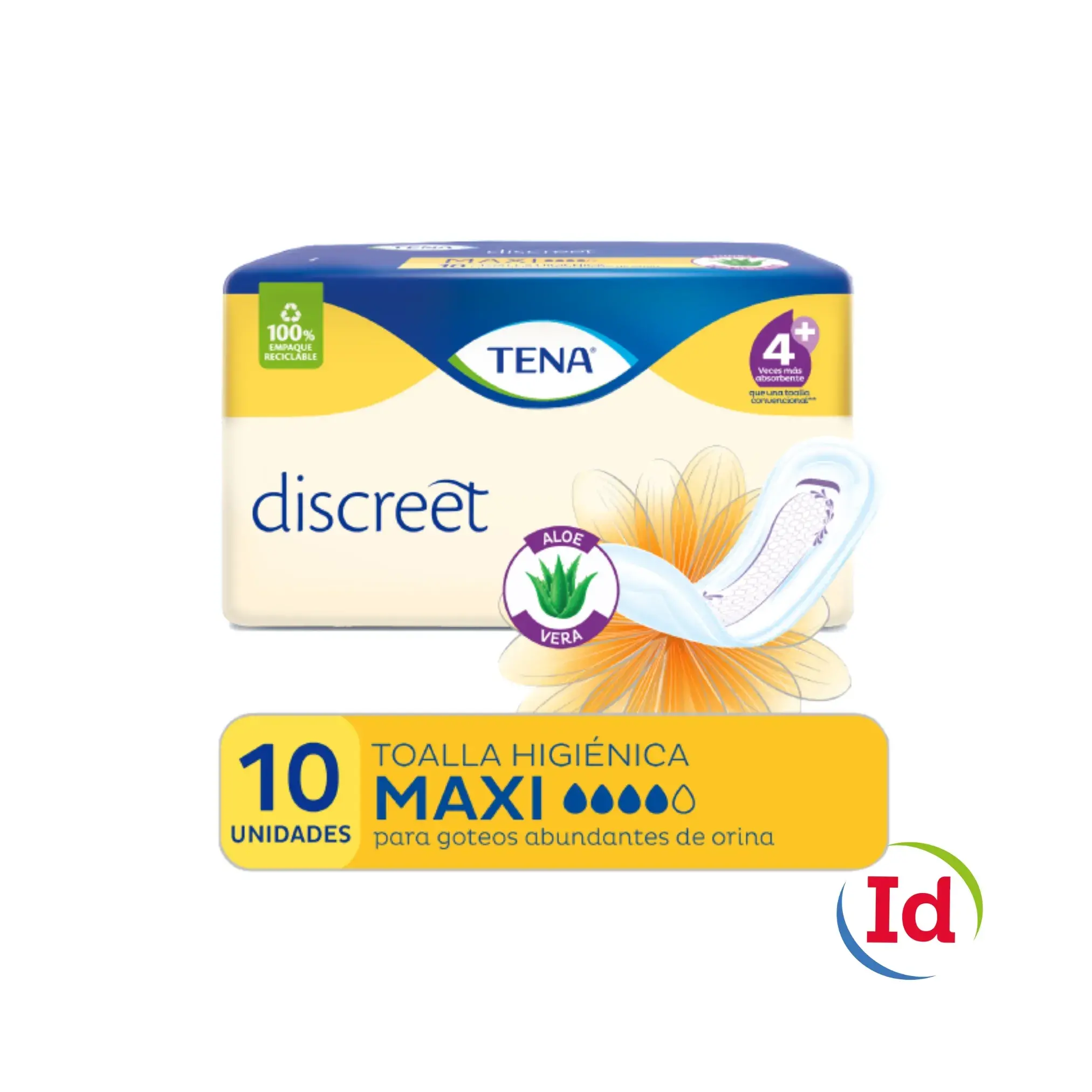 Toalla Higienica TENA Discreet Maxi X 10 Unidades