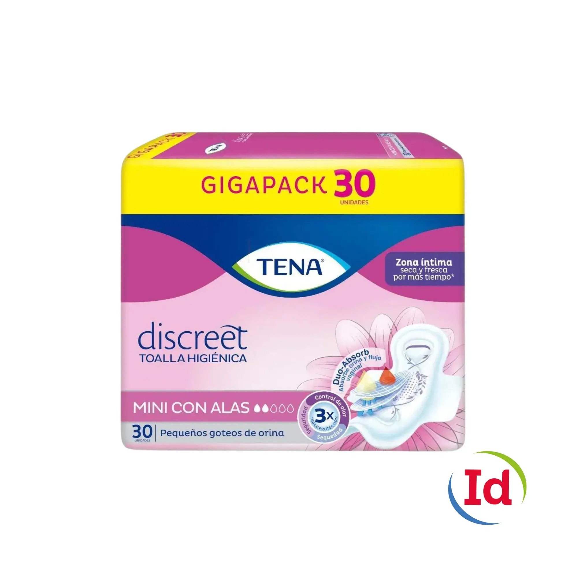 Toalla Higienica TENA Discreet Mini Alas X 30 Unidades