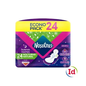 Toallas Nosotras Buenas Noches Natural Tela X 24 Unidades