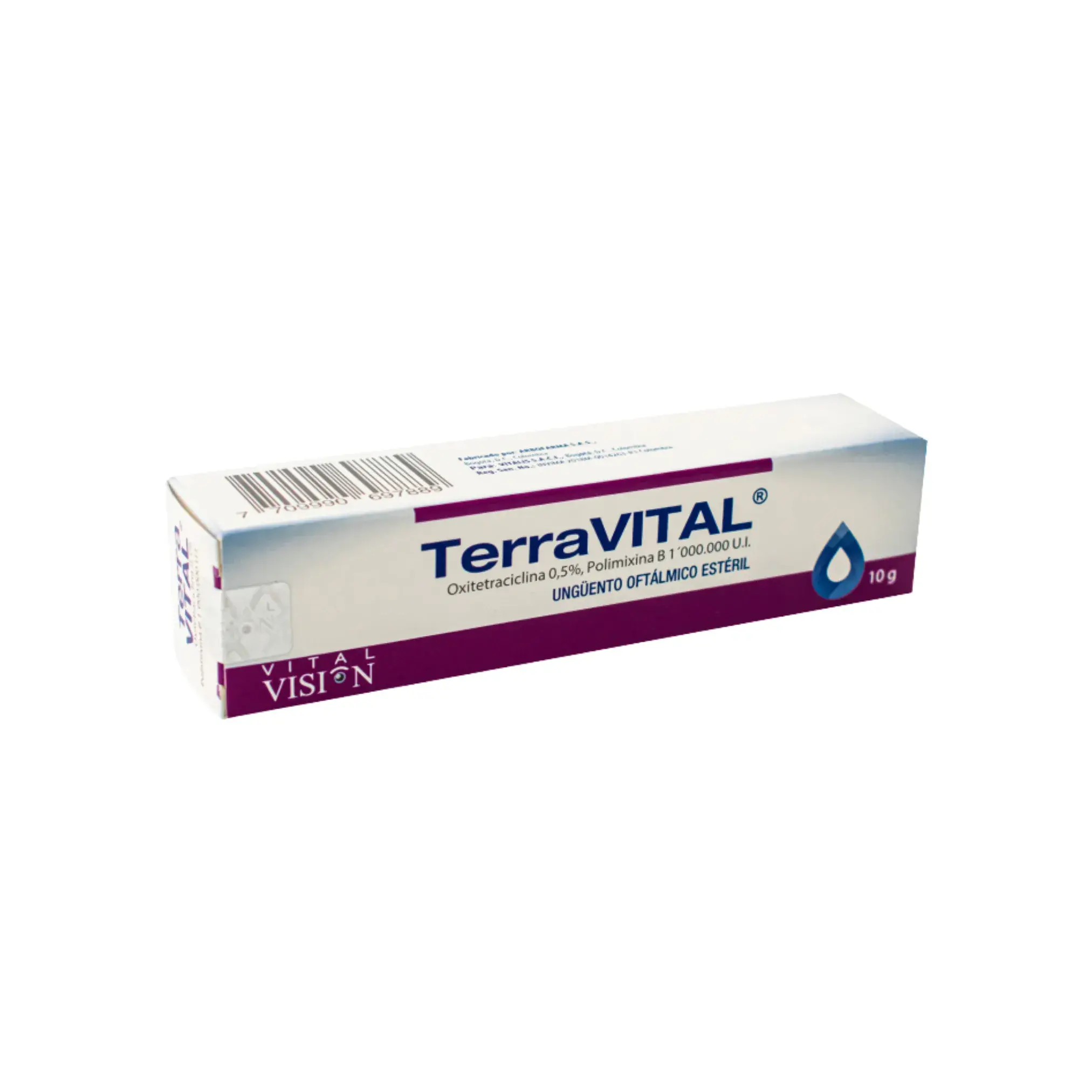 Terravital Oxitetraciclina + Polimixina B Unguento Oftalmico X 10 Gr Vt