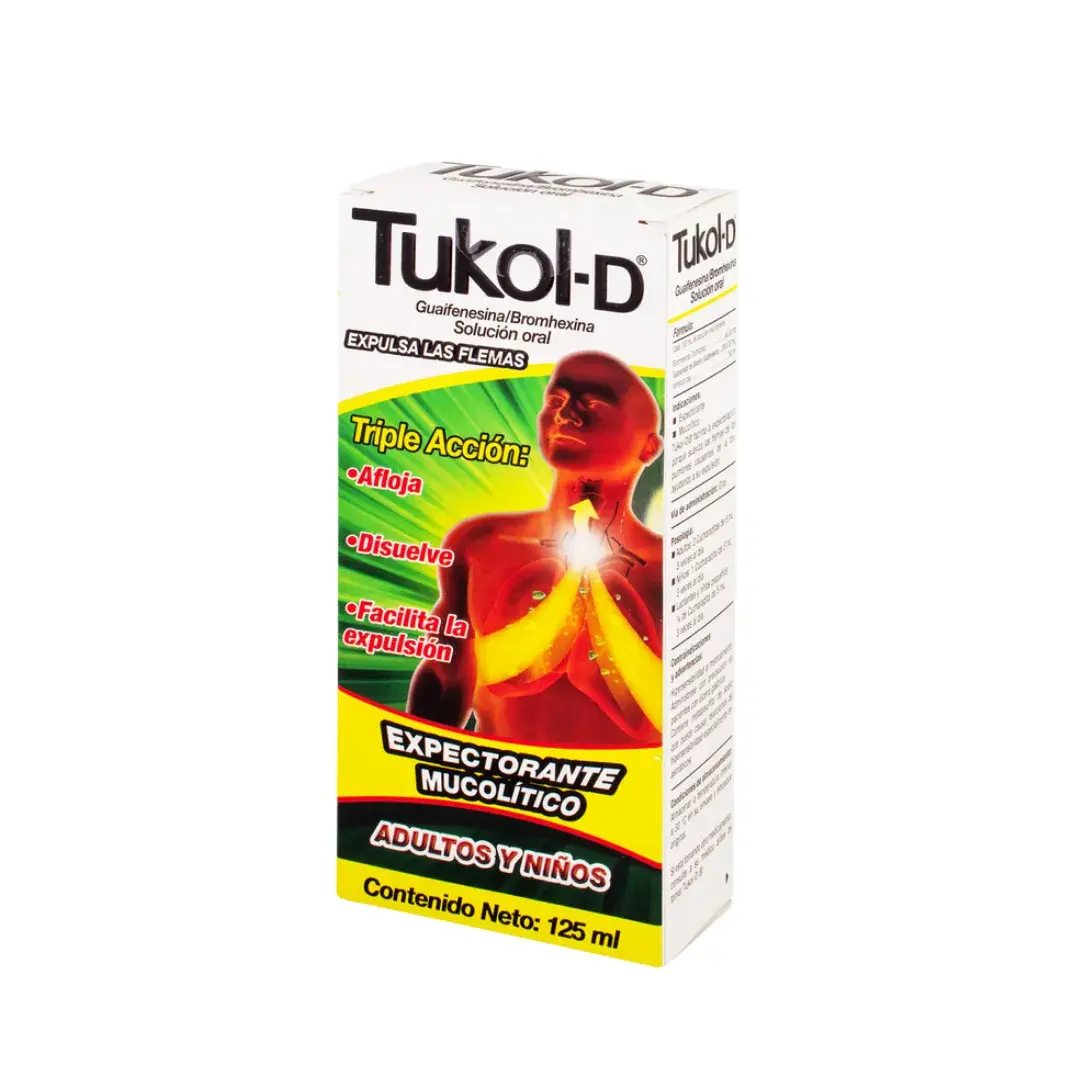 Tukol-D Expectorante Solucion Oral Bromhexina + Guayacolato De Glicerilo 125 Ml