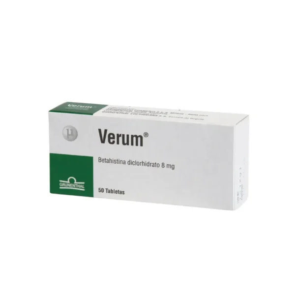 Verum Betahistina Diclohidrato 8 Mg 50 Tabletas