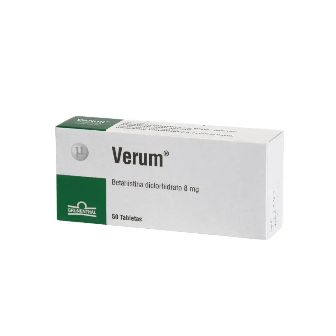 Verum Betahistina Diclohidrato 8 Mg 50 Tabletas