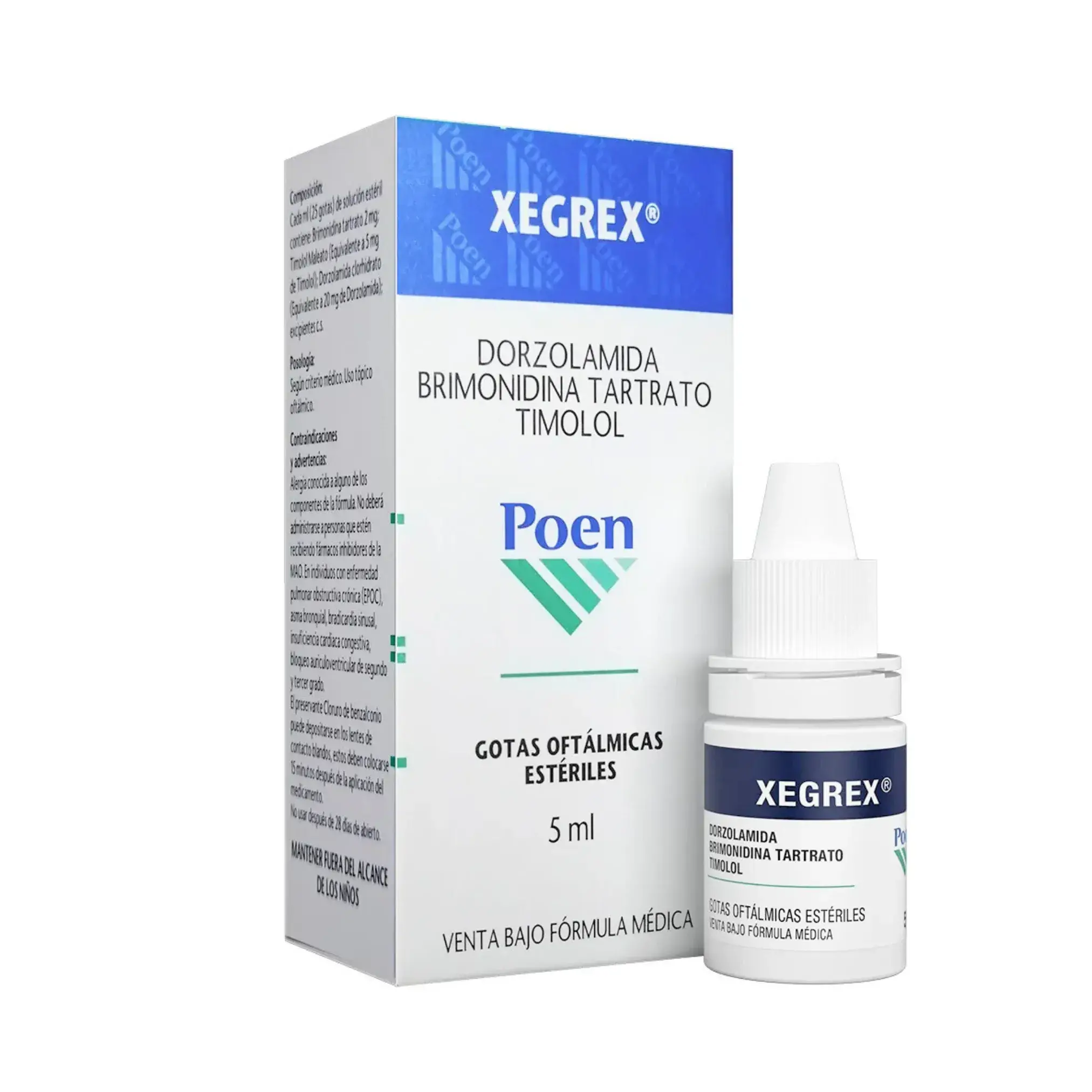 Xegrex Brimonidina + Dorzolamida + Timolol X 5 Ml