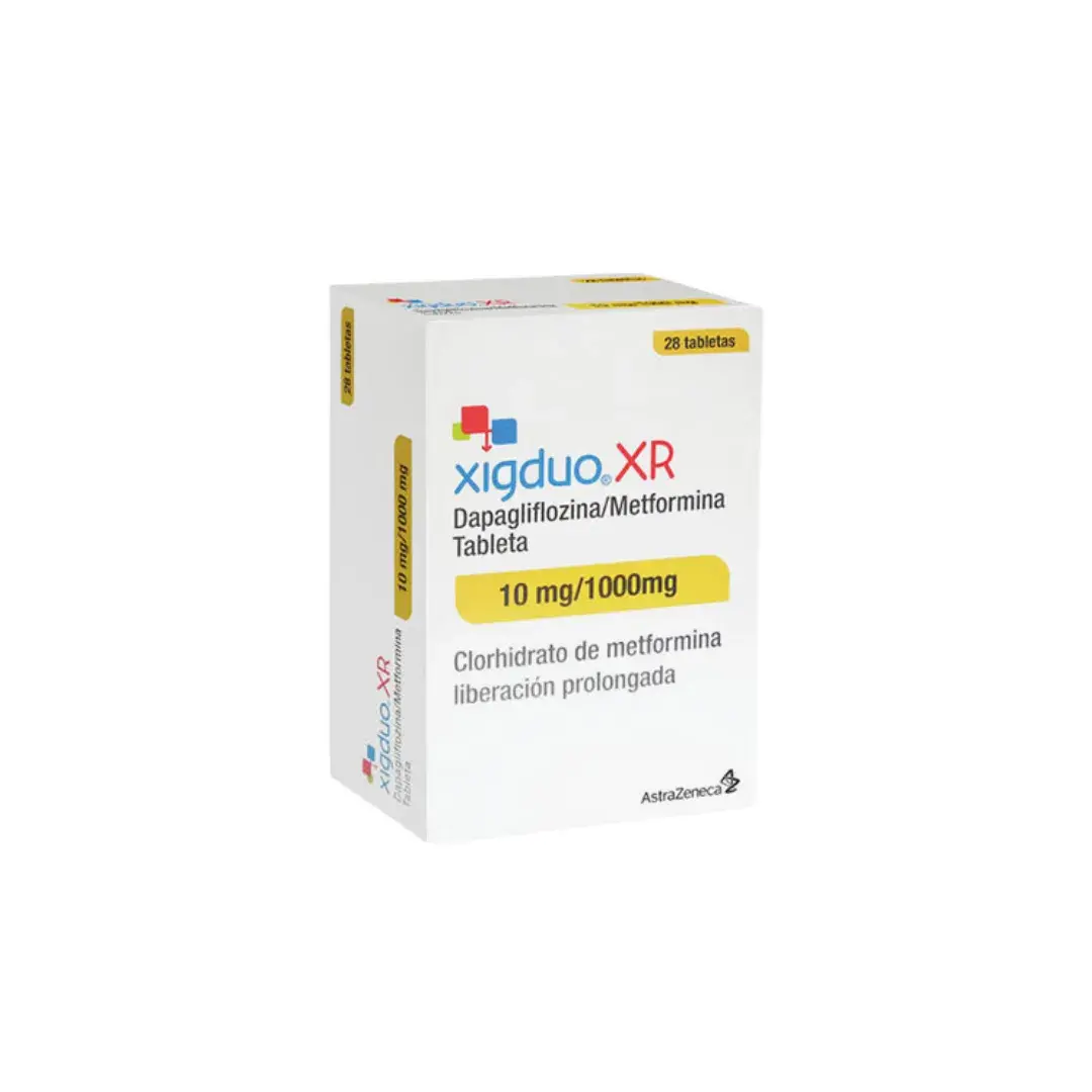 Xigduo Xr Metformina + Dapagliflozina 10/1000 Mg X 28 Tabletas