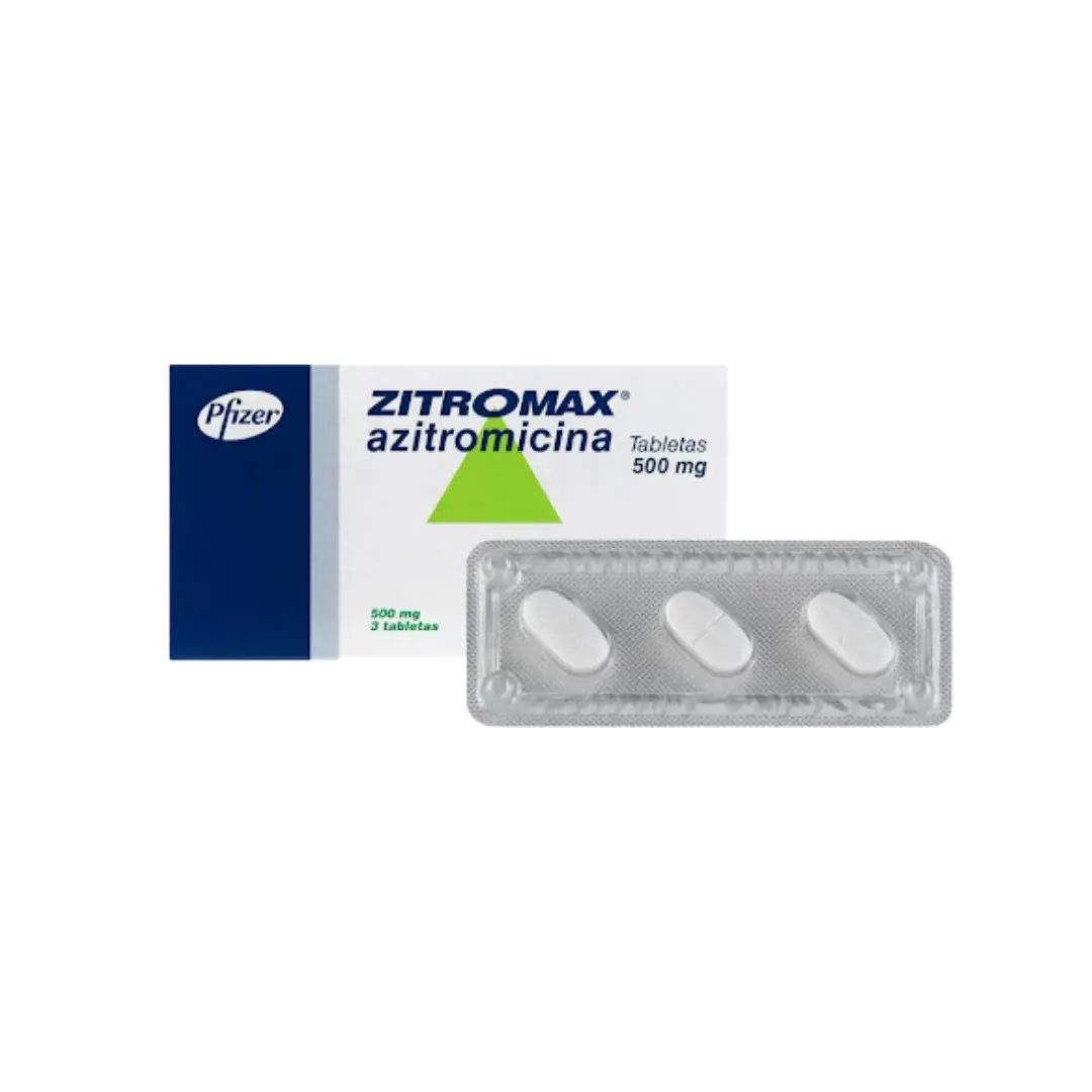Zitromax Azitromicina 500 Mg X 3 Tabletas